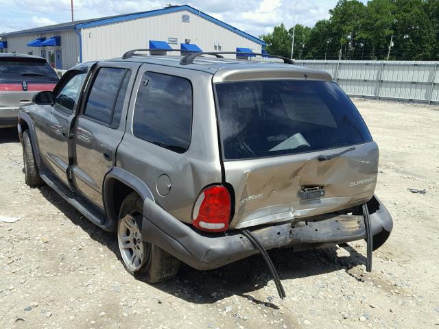 1D4HS38N63F618314 - 2003 DODGE DURANGO SP GRAY photo 3