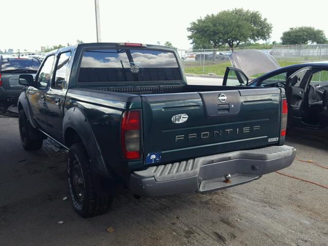 1N6ED27T42C381081 - 2002 NISSAN FRONTIER C GREEN photo 3