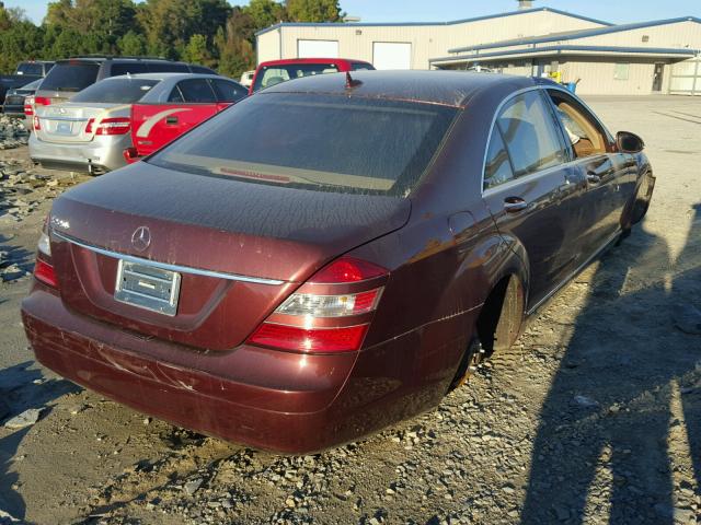 WDDNG71X77A098315 - 2007 MERCEDES-BENZ S MAROON photo 4