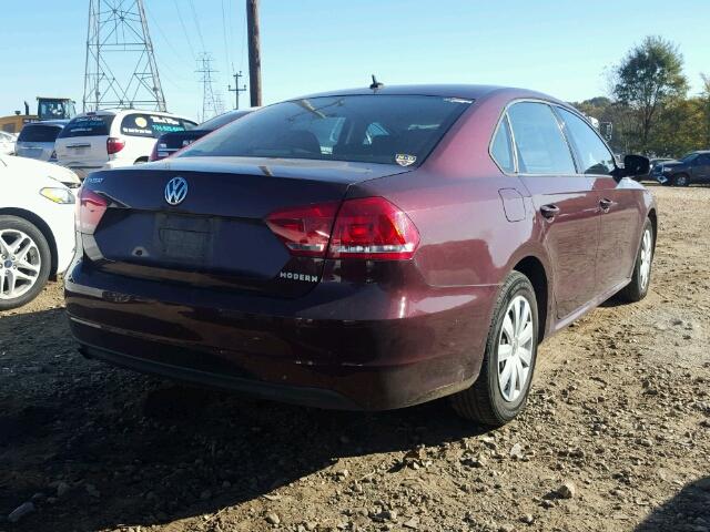 1VWAP7A3XDC125316 - 2013 VOLKSWAGEN PASSAT S მუქწითელი ფოტო 4