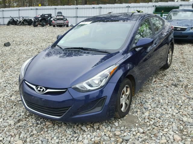 5NPDH4AE8EH537723 - 2014 HYUNDAI ELANTRA SE BLUE photo 2