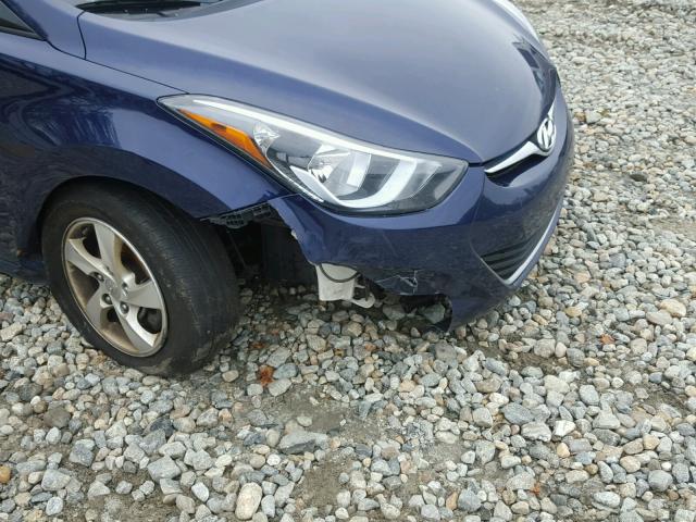 5NPDH4AE8EH537723 - 2014 HYUNDAI ELANTRA SE BLUE photo 9