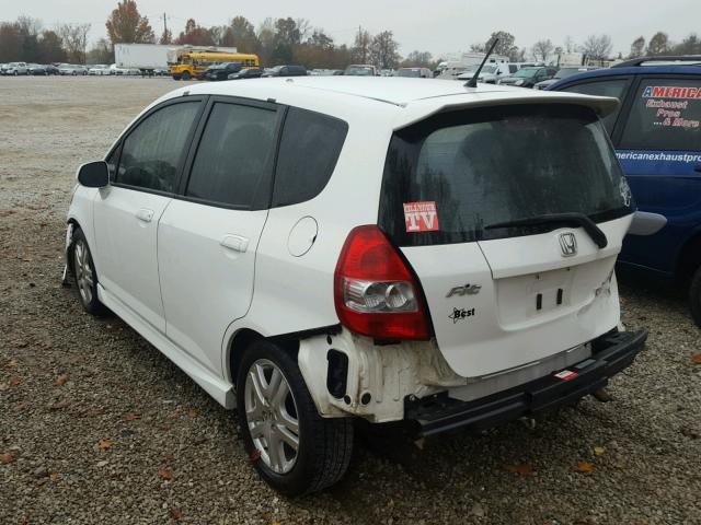 JHMGD38657S056090 - 2007 HONDA FIT S WHITE photo 3