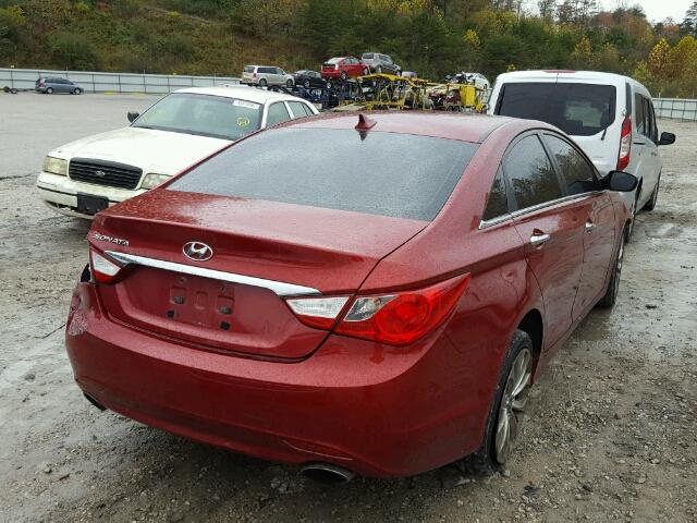 5NPEC4AC2BH056198 - 2011 HYUNDAI SONATA SE MAROON photo 4