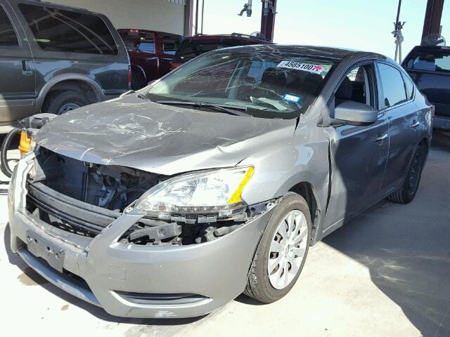 3N1AB7AP8DL722850 - 2013 NISSAN SENTRA S GRAY photo 2