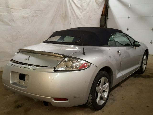 4A3AL25F37E073538 - 2007 MITSUBISHI ECLIPSE SP SILVER photo 4