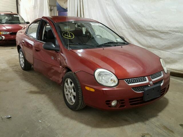 1B3ES56C25D257502 - 2005 DODGE NEON SXT RED photo 1