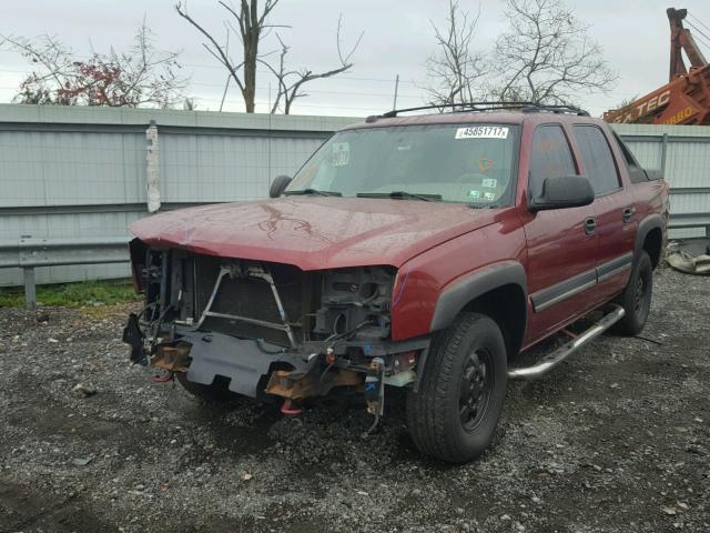 3GNEC12T34G278006 - 2004 CHEVROLET AVALANCHE MAROON photo 2