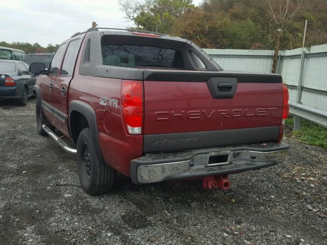 3GNEC12T34G278006 - 2004 CHEVROLET AVALANCHE MAROON photo 3