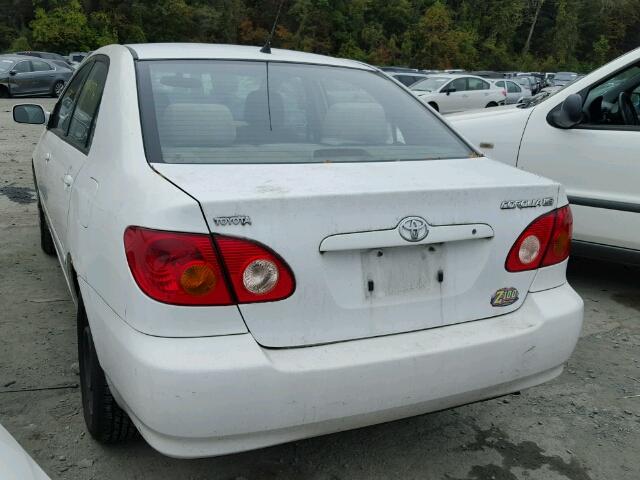 2T1BR32E13C036038 - 2003 TOYOTA COROLLA CE WHITE photo 3