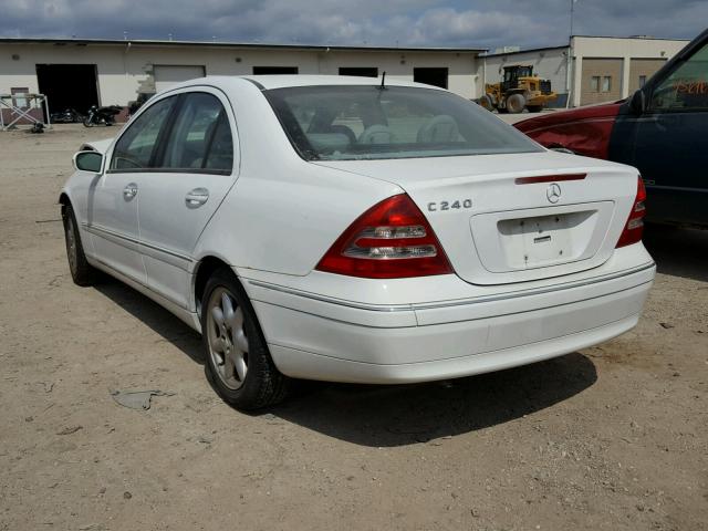 WDBRF61J21F090359 - 2001 MERCEDES-BENZ C 240 WHITE photo 3