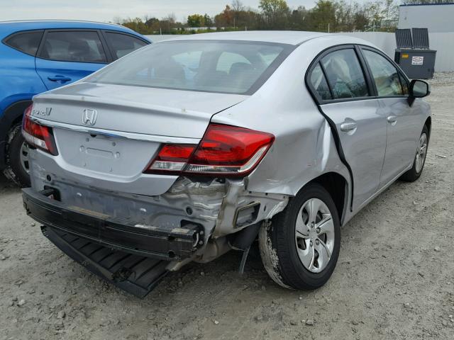 19XFB2F53DE092902 - 2013 HONDA CIVIC LX SILVER photo 4