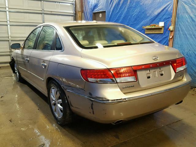 KMHFC46F27A210717 - 2007 HYUNDAI AZERA SE TAN photo 3