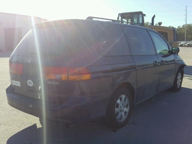 5FNRL18994B080882 - 2004 HONDA ODYSSEY EX BLUE photo 4