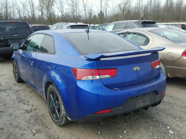 KNAFU6A22A5165566 - 2010 KIA FORTE EX BLUE photo 3