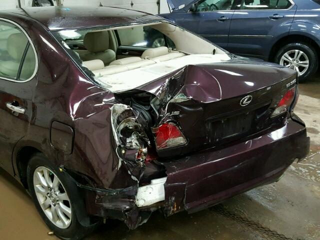 JTHBA30GX45009266 - 2004 LEXUS ES 330 PURPLE photo 9