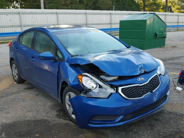 KNAFK4A64E5062197 - 2014 KIA FORTE LX BLUE photo 1