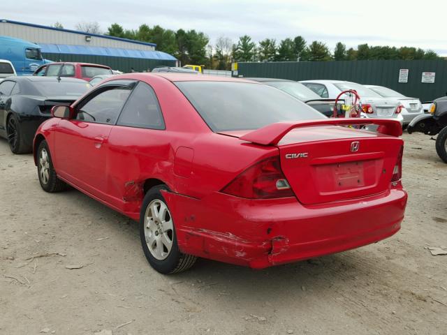 1HGEM22993L048702 - 2003 HONDA CIVIC EX RED photo 3