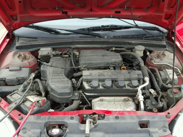 1HGEM22993L048702 - 2003 HONDA CIVIC EX RED photo 7