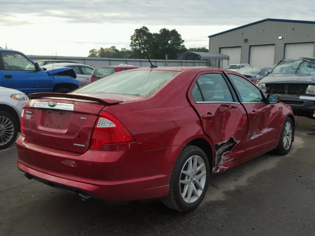 3FAHP0JGXBR327394 - 2011 FORD FUSION SEL BURGUNDY photo 4