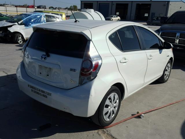 JTDKDTB32D1554680 - 2013 TOYOTA PRIUS C WHITE photo 4