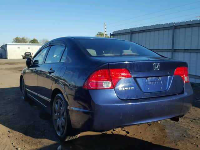 1HGFA16588L067652 - 2008 HONDA CIVIC BLUE photo 3