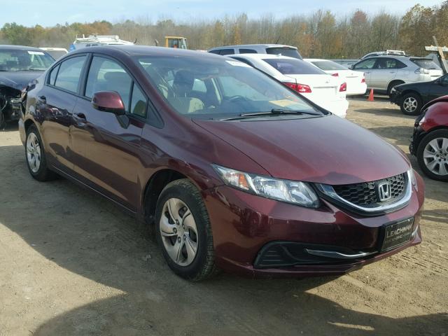 19XFB2F51DE042936 - 2013 HONDA CIVIC LX MAROON photo 1