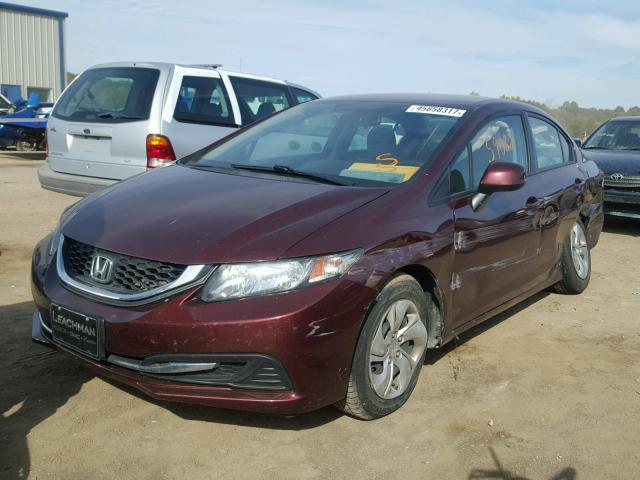 19XFB2F51DE042936 - 2013 HONDA CIVIC LX MAROON photo 2