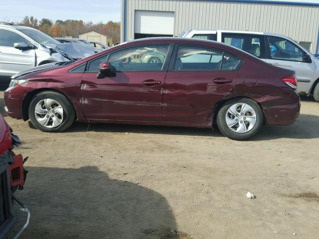 19XFB2F51DE042936 - 2013 HONDA CIVIC LX MAROON photo 9