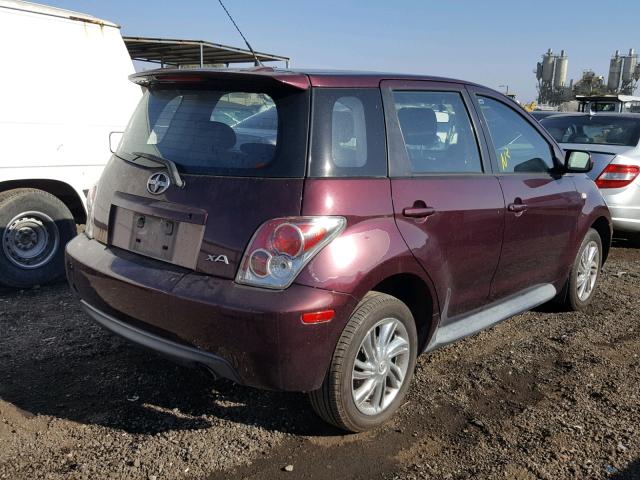 JTKKT624350104162 - 2005 TOYOTA SCION XA MAROON photo 4