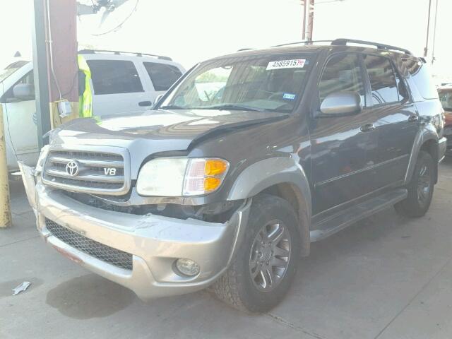 5TDZT34A24S219385 - 2004 TOYOTA SEQUOIA GRAY photo 2