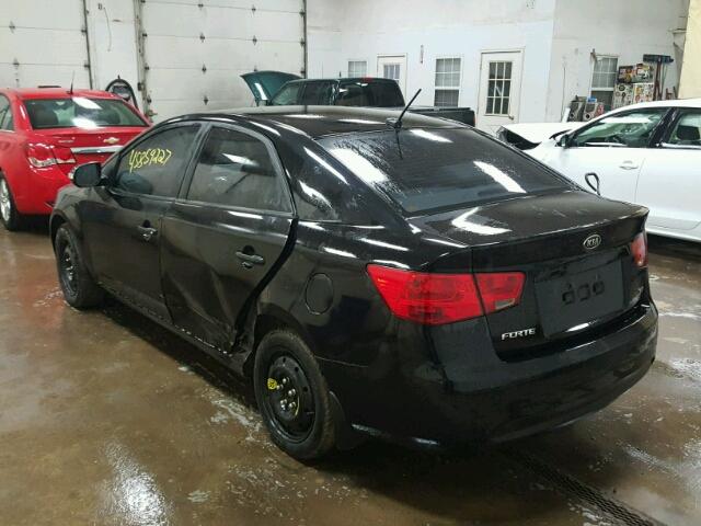 KNAFU4A22A5869223 - 2010 KIA FORTE EX BLACK photo 3