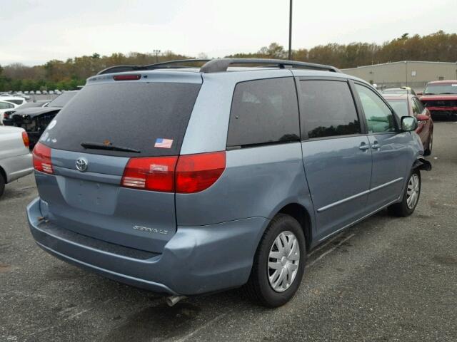 5TDZA23C54S075866 - 2004 TOYOTA SIENNA CE BLUE photo 4