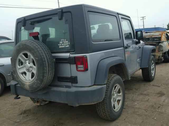 1C4AJWAG5EL314328 - 2014 JEEP WRANGLER S GRAY photo 4