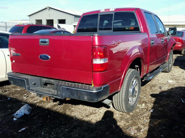 1FTPW14VX7FA92377 - 2007 FORD F150 SUPER RED photo 4