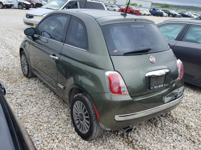 3C3CFFCRXCT103771 - 2012 FIAT 500 LOUNGE GREEN photo 3