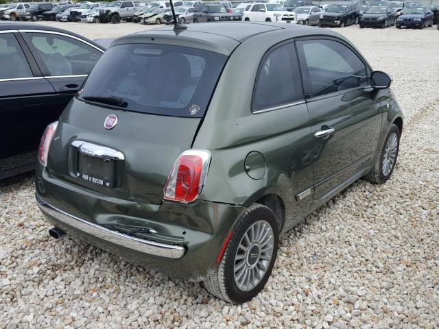 3C3CFFCRXCT103771 - 2012 FIAT 500 LOUNGE GREEN photo 4