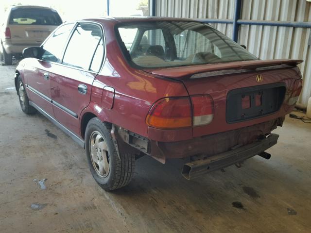 1HGEJ6676VL030931 - 1997 HONDA CIVIC LX BURGUNDY photo 3