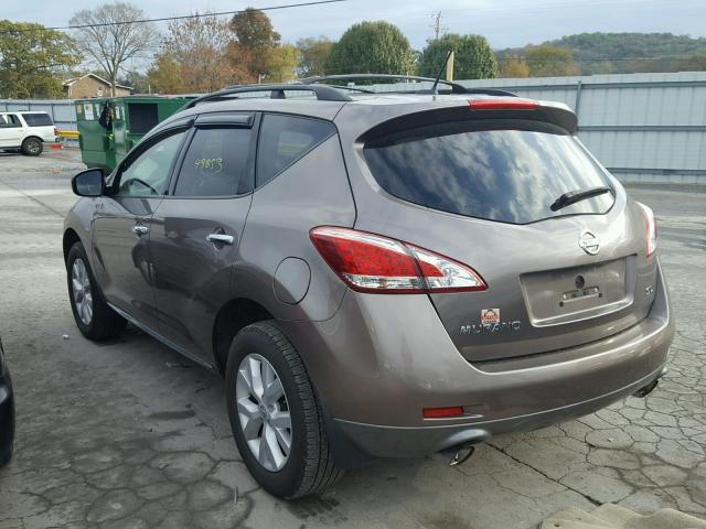 JN8AZ1MUXCW103784 - 2012 NISSAN MURANO S BROWN photo 3