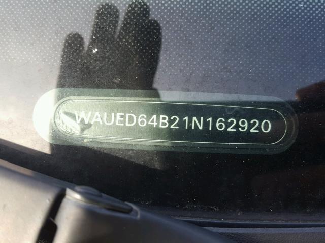 WAUED64B21N162920 - 2001 AUDI A6 2.7T QU BLACK photo 10