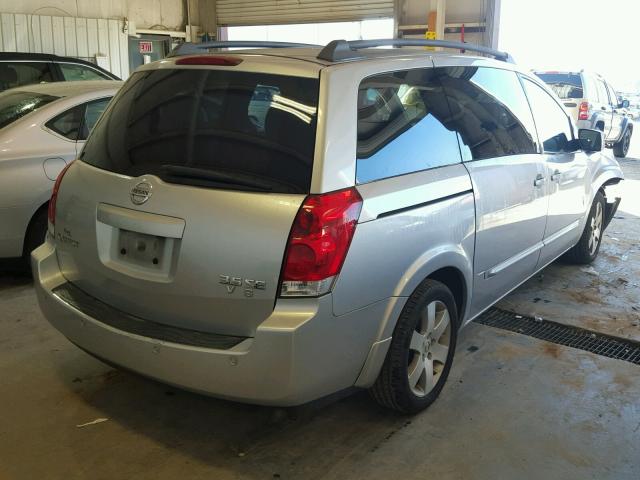 5N1BV28UX4N345733 - 2004 NISSAN QUEST S SILVER photo 4