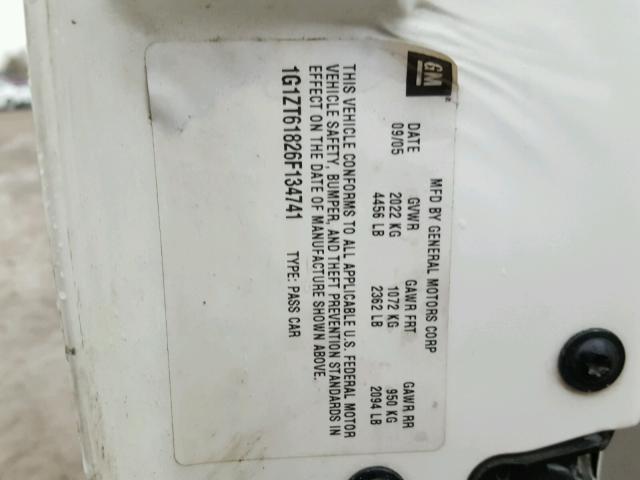 1G1ZT61826F134741 - 2006 CHEVROLET MALIBU MAX 白色 照片 10