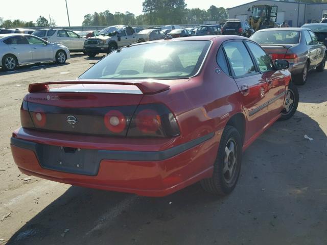 2G1WH52K339410664 - 2003 CHEVROLET IMPALA LS RED photo 4