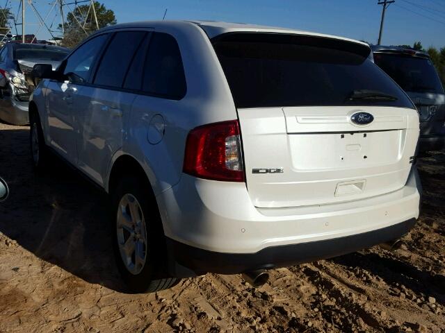 2FMDK4JCXEBA44147 - 2014 FORD EDGE SEL WHITE photo 3