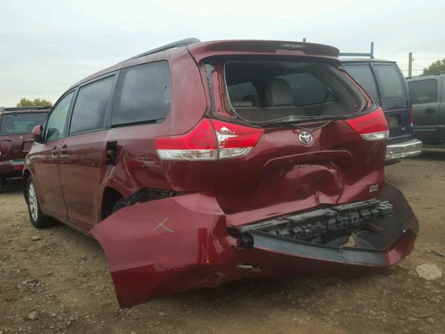 5TDDK3DC5CS034227 - 2012 TOYOTA SIENNA RED photo 3