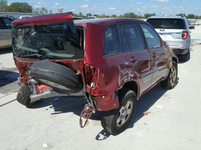 JTEGD20V150066800 - 2005 TOYOTA RAV4 RED photo 4