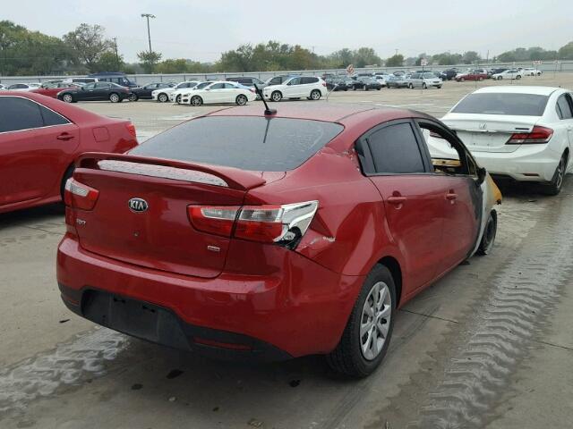 KNADM4A32D6185576 - 2013 KIA RIO LX RED photo 4