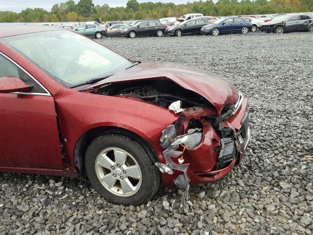 2G1WT58K281343454 - 2008 CHEVROLET IMPALA LT RED photo 9