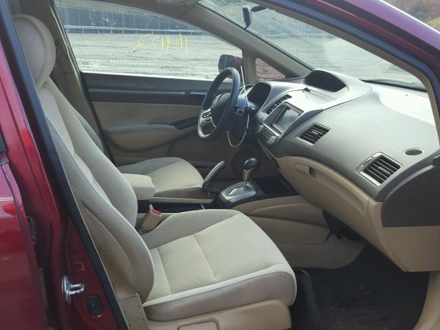 1HGFA16817L011948 - 2007 HONDA CIVIC EX BURGUNDY photo 5