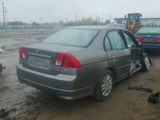 2HGES16575H511699 - 2005 HONDA CIVIC LX GRAY photo 4